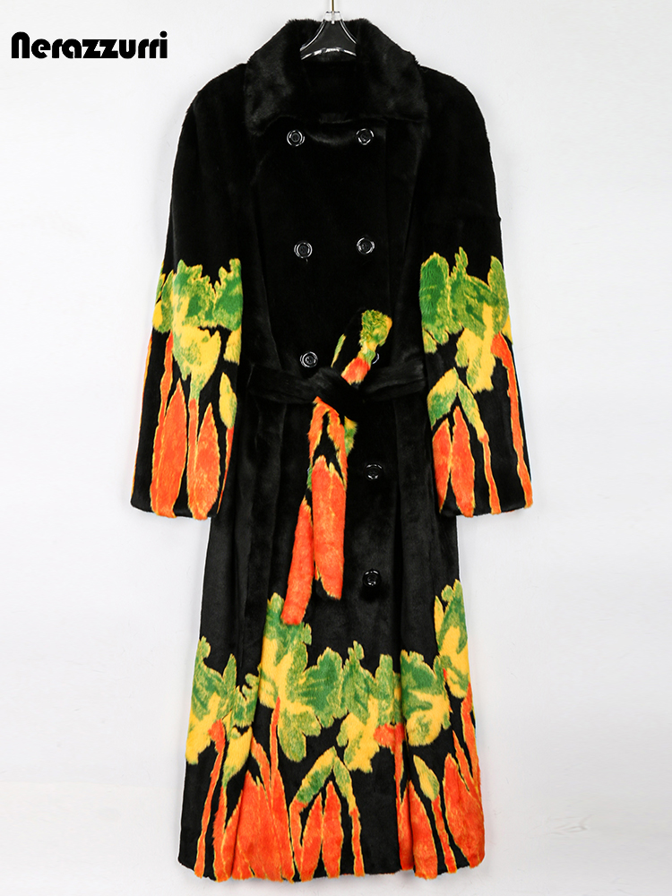Street Fashion Runway - Nerazzurri Winter Extra Long Colorful Loose