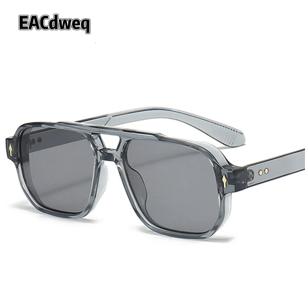 Street Fashion Glasses - Vintage Double Bridges Men Square Sunglasses