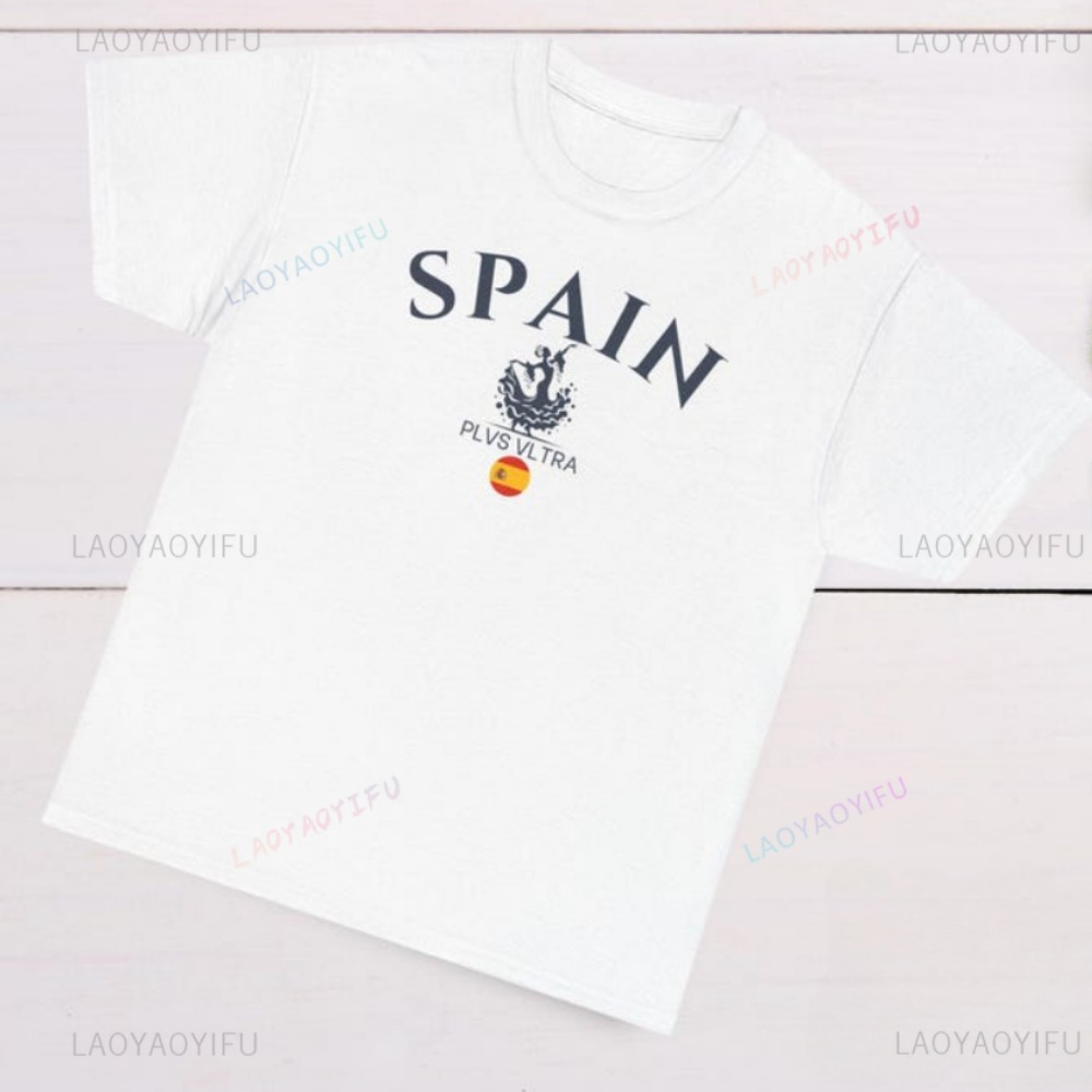 Spain Flag Graphic Printed T-s - Street Fashion In Spain ulasan dan harga