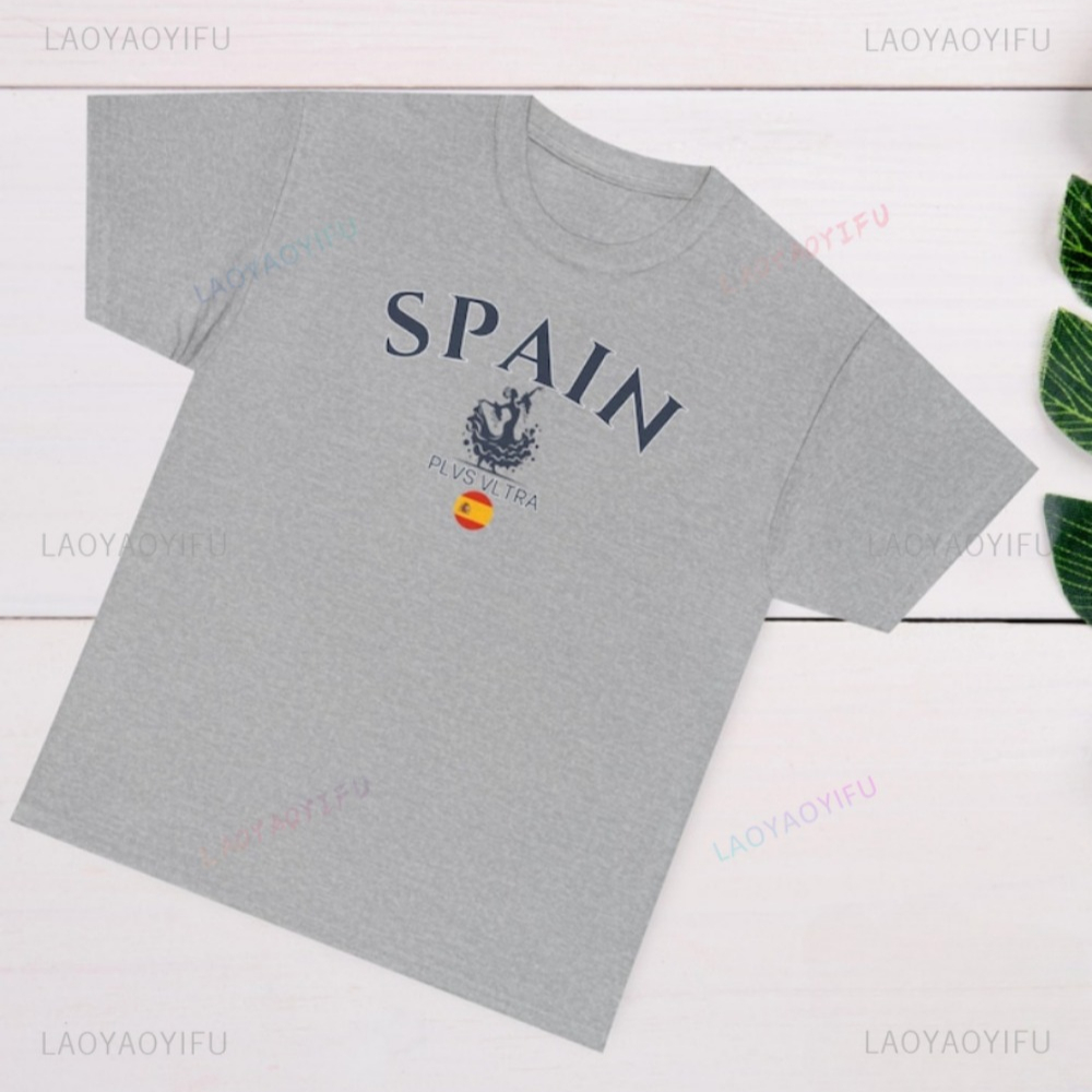 Spain Flag Graphic Printed T-s - Street Fashion In Spain ulasan dan harga