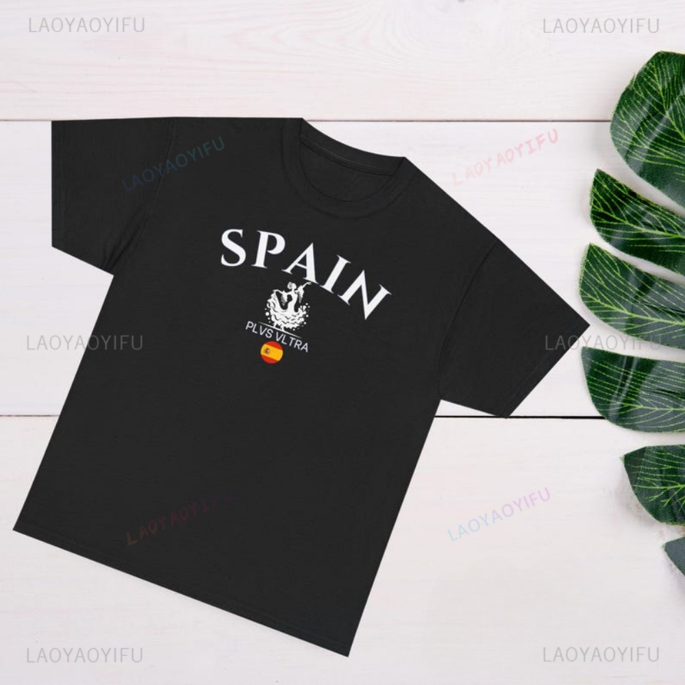 Spain Flag Graphic Printed T-s - Street Fashion In Spain ulasan dan harga