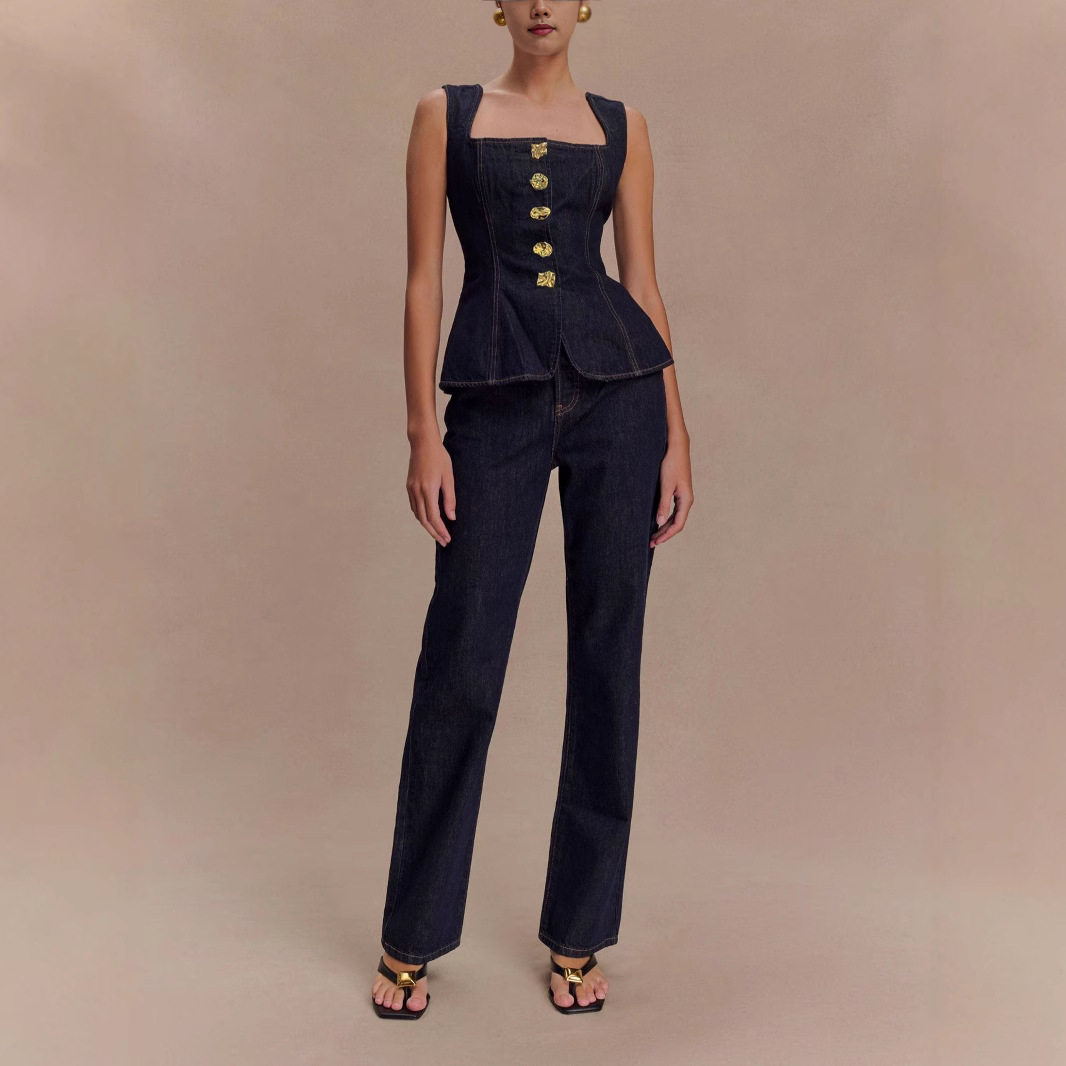 Summer Denim Pant Sets Women 2 - Street Fashion Baggy ulasan dan harga