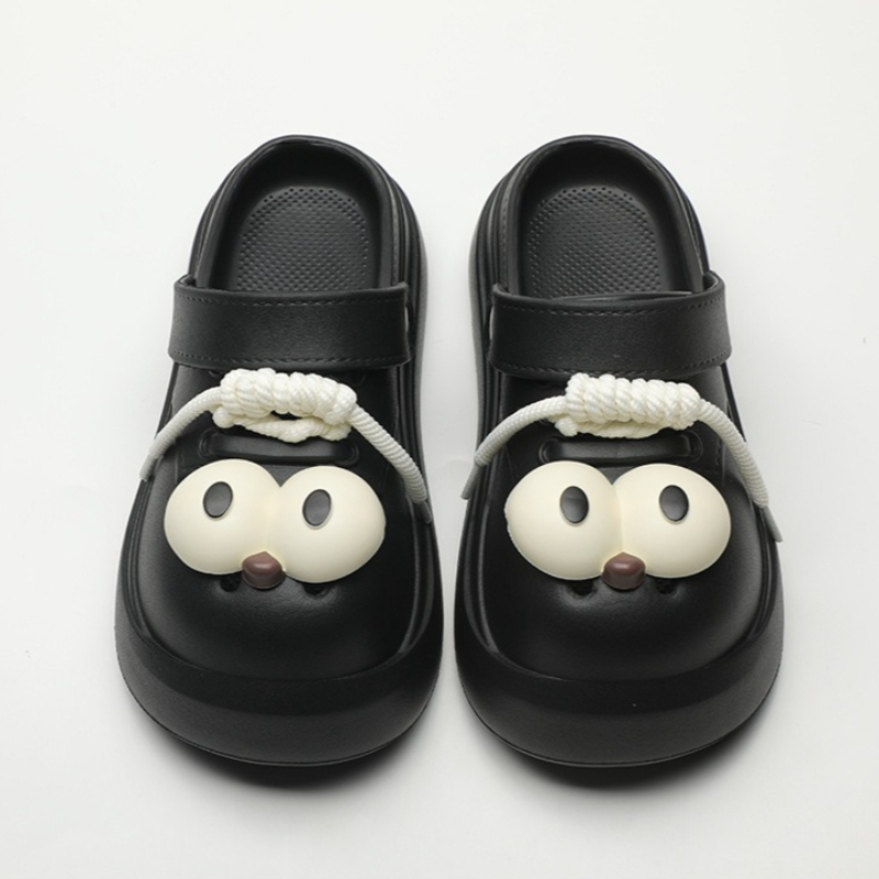 Cute DIY Big Eyes Fashion Clog - Street Fashion Female ulasan dan harga