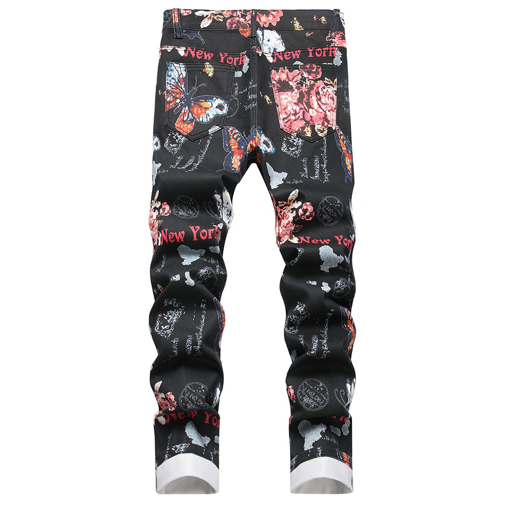 Men Digital Print Jeans Fashio - Street Fashion New York ulasan dan harga
