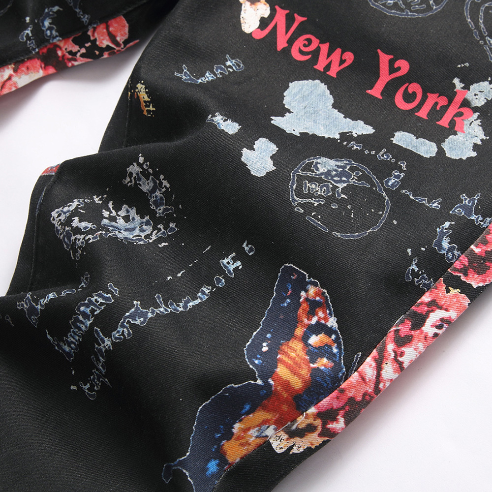 Men Digital Print Jeans Fashio - Street Fashion New York ulasan dan harga