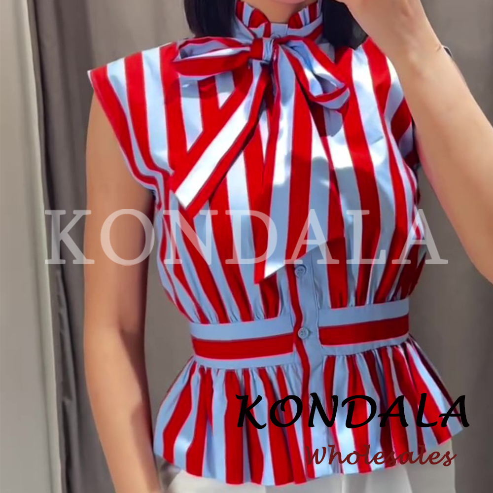KONDALA Chic Striped Y2K Women - Street Fashion Vest ulasan dan harga