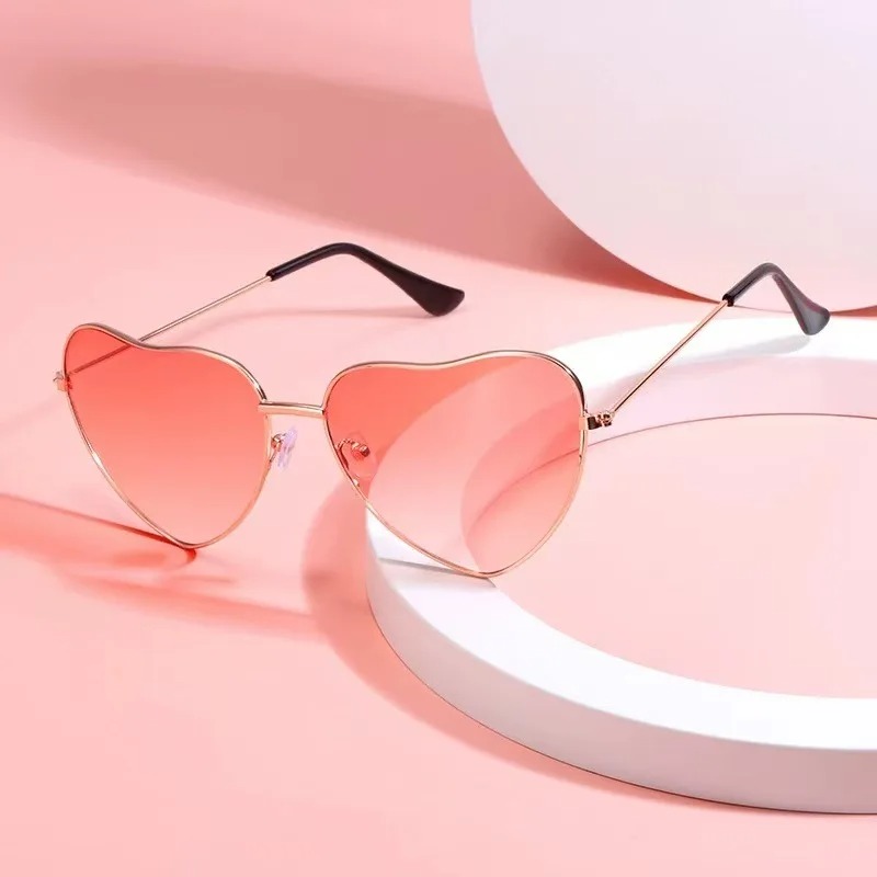 Fashion Heart Shaped Metal Sun - Street Fashion Glasses ulasan dan harga
