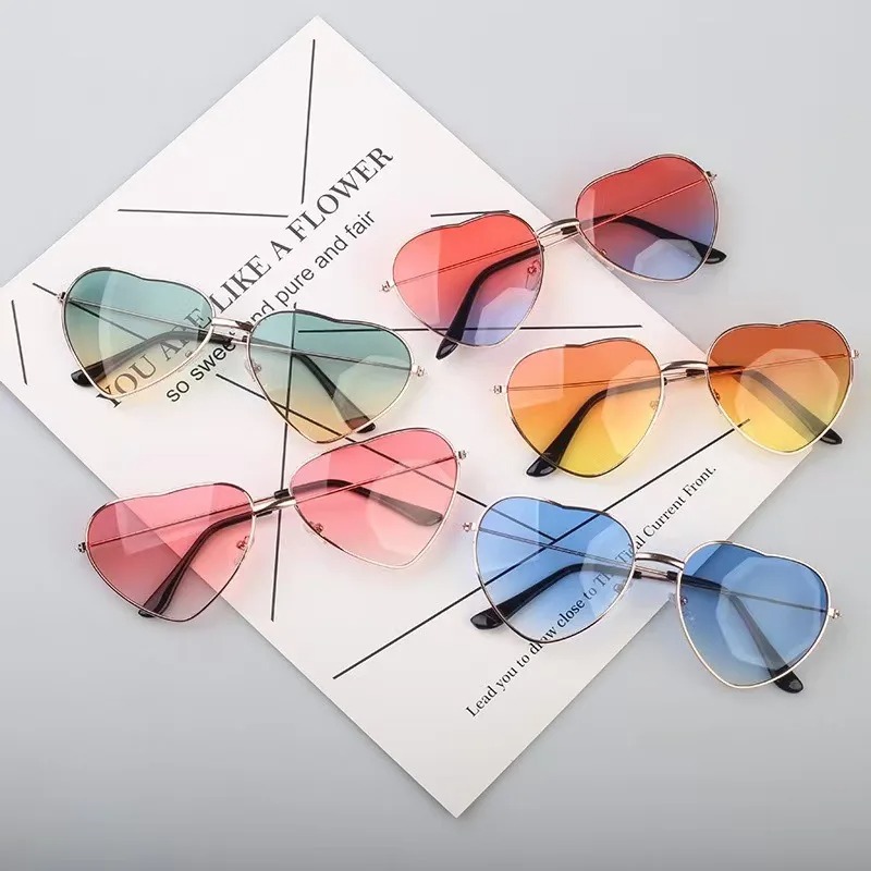 Fashion Heart Shaped Metal Sun - Street Fashion Glasses ulasan dan harga