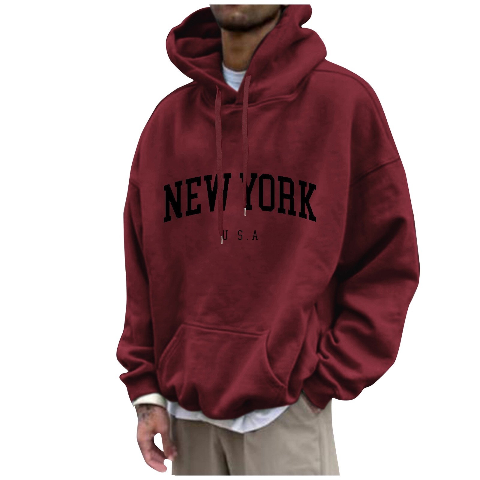 New York Print Mens Hoodies Fa - Street Fashion New York ulasan dan harga