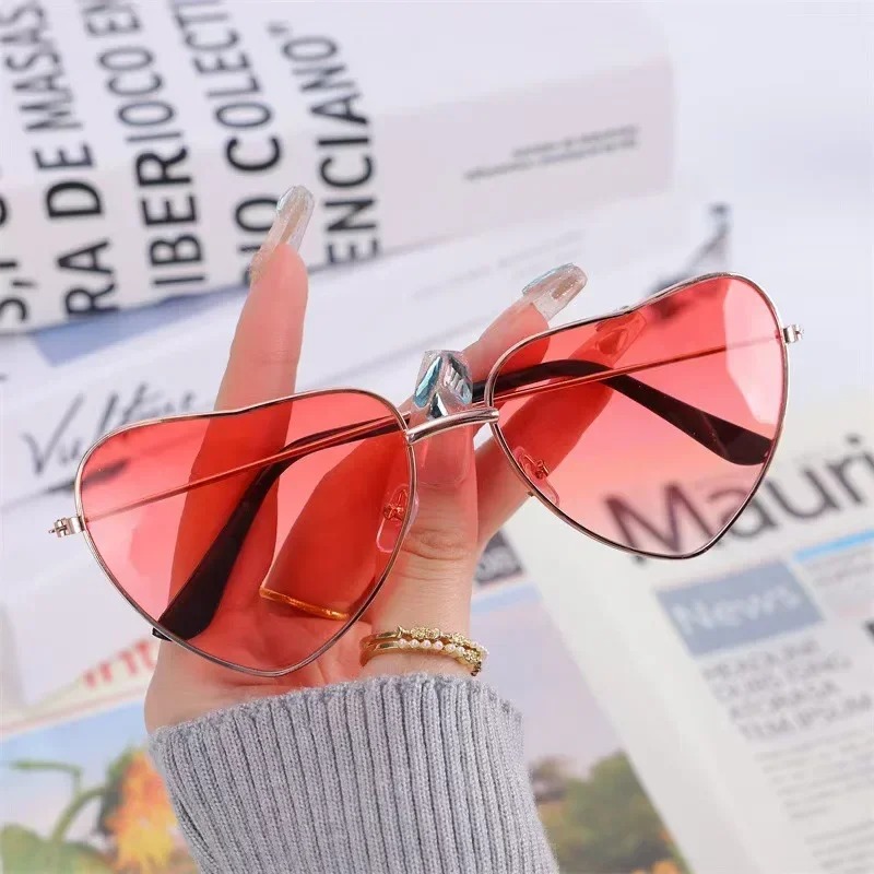 Fashion Heart Shaped Metal Sun - Street Fashion Glasses ulasan dan harga