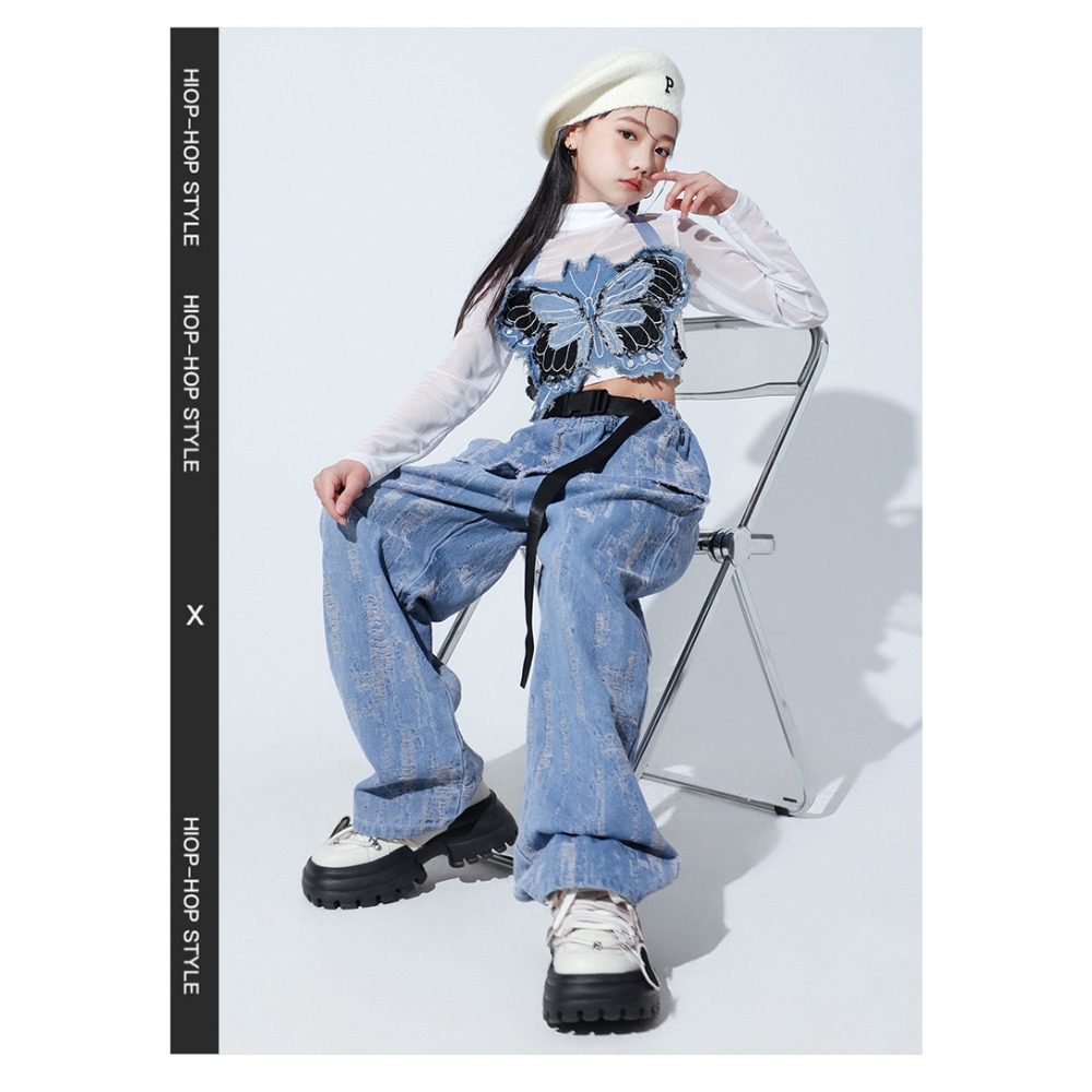 Jazz Hip Hop Dance Set Mesh Lo - Street Fashion Vest ulasan dan harga