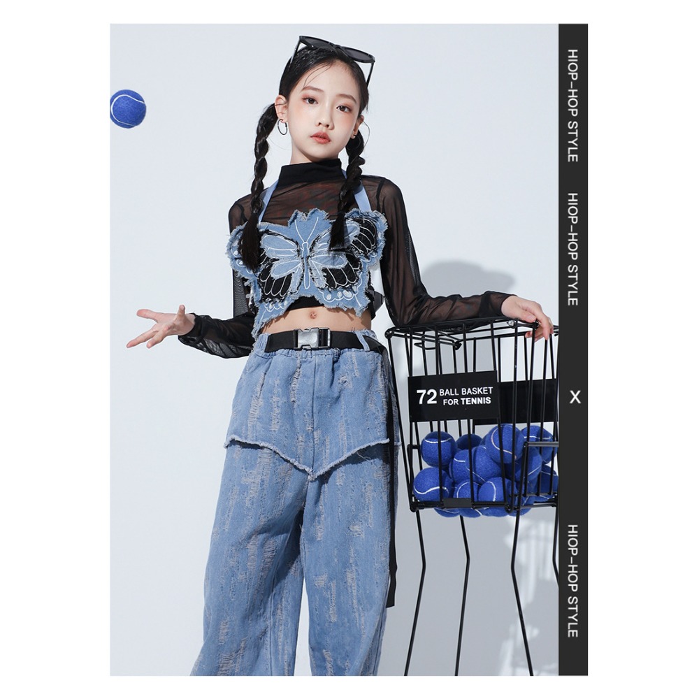 Jazz Hip Hop Dance Set Mesh Lo - Street Fashion Vest ulasan dan harga