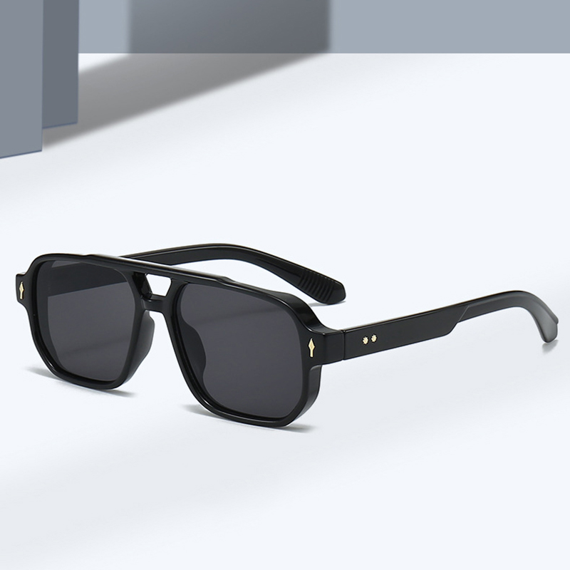 Vintage Double Bridges Men Squ - Street Fashion Glasses ulasan dan harga