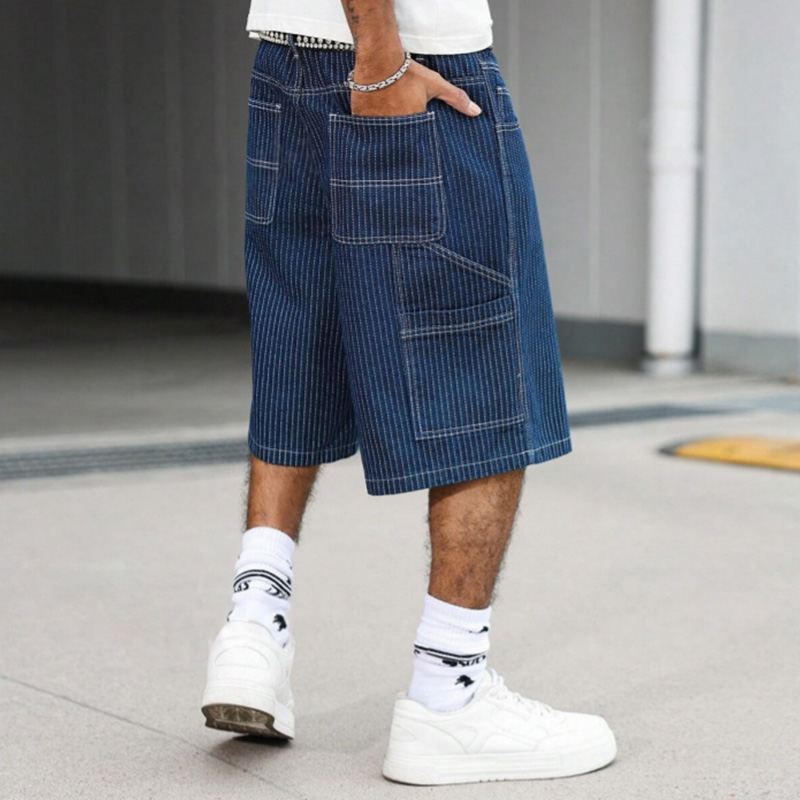 Vintage Hickory Stripe Baggy D - Street Fashion Baggy ulasan dan harga