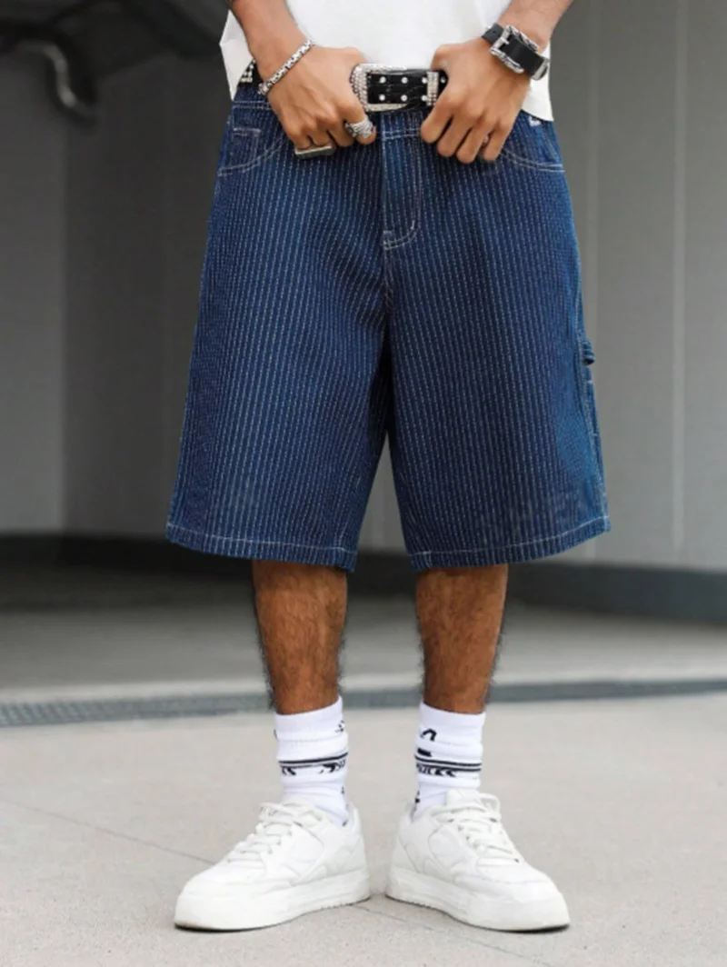 Vintage Hickory Stripe Baggy D - Street Fashion Baggy ulasan dan harga