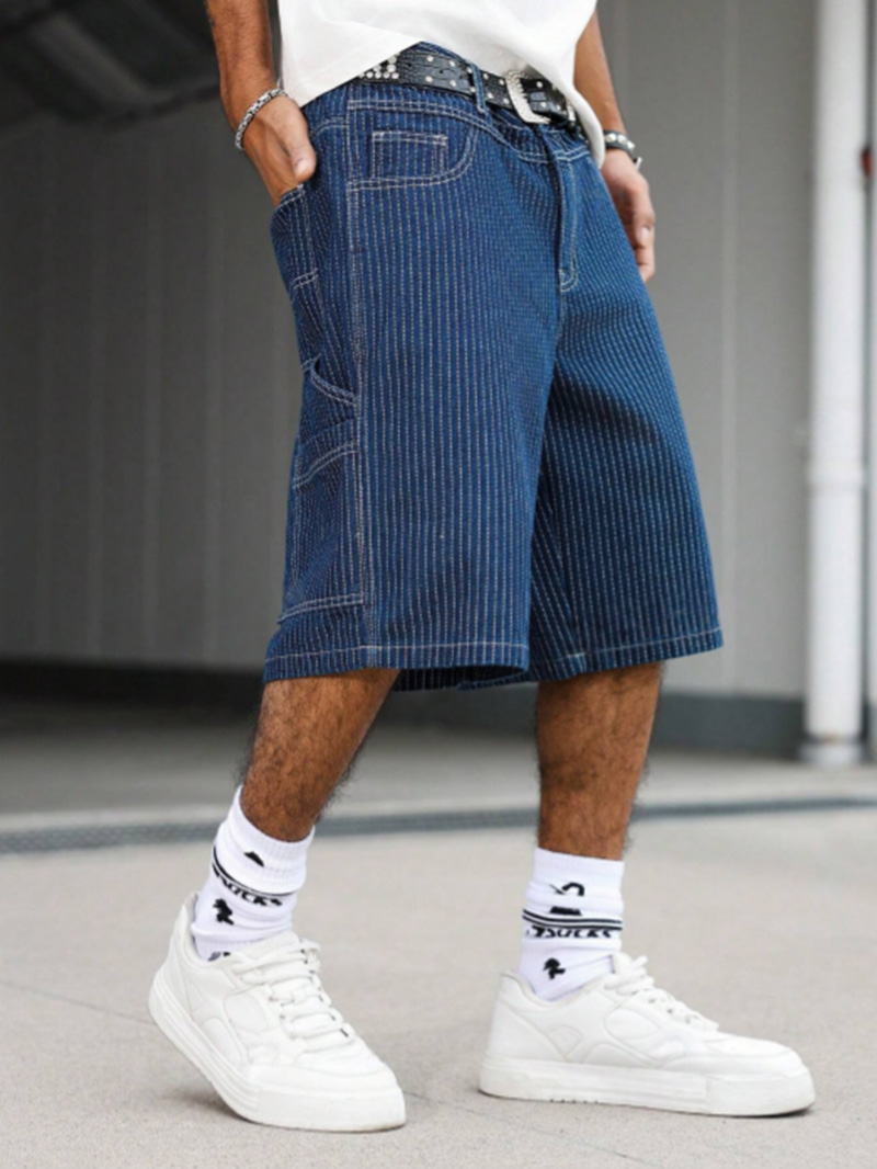 Vintage Hickory Stripe Baggy D - Street Fashion Baggy ulasan dan harga