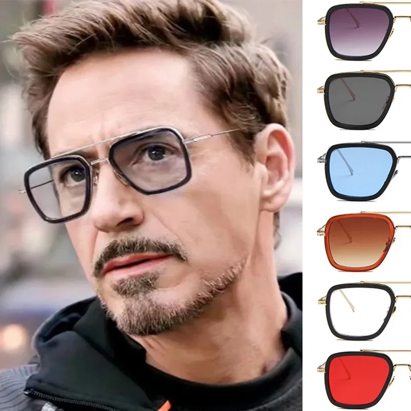 Steam Punk Tony Stark Sunglass - Street Fashion Glasses ulasan dan harga
